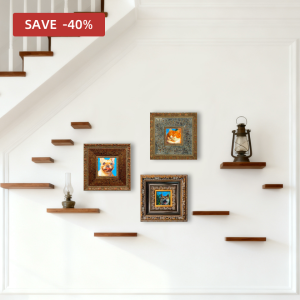 Solid Wood Framed Pet Oil Painting