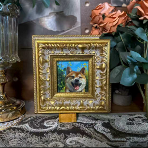 Solid Wood Framed Pet Oil Painting |