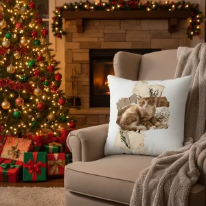 Torn Paper Collage Stitching Pillow