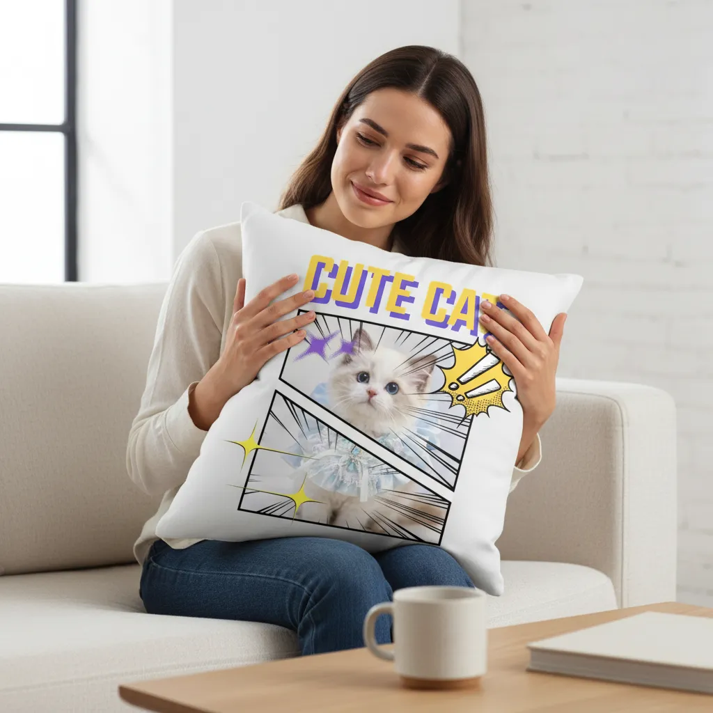 Vibrant Pop Art Printed Cushion