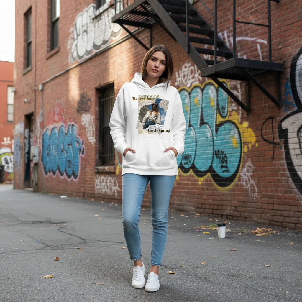 Torn Paper Edge Collage Hoodie