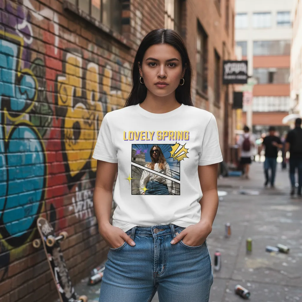 Pop Art Comic Halftone Style T-Shirt