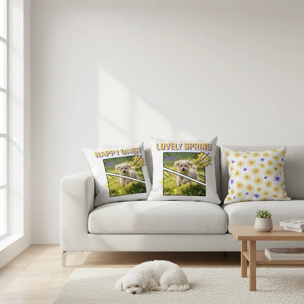Vibrant Pop Art Printed Cushion
