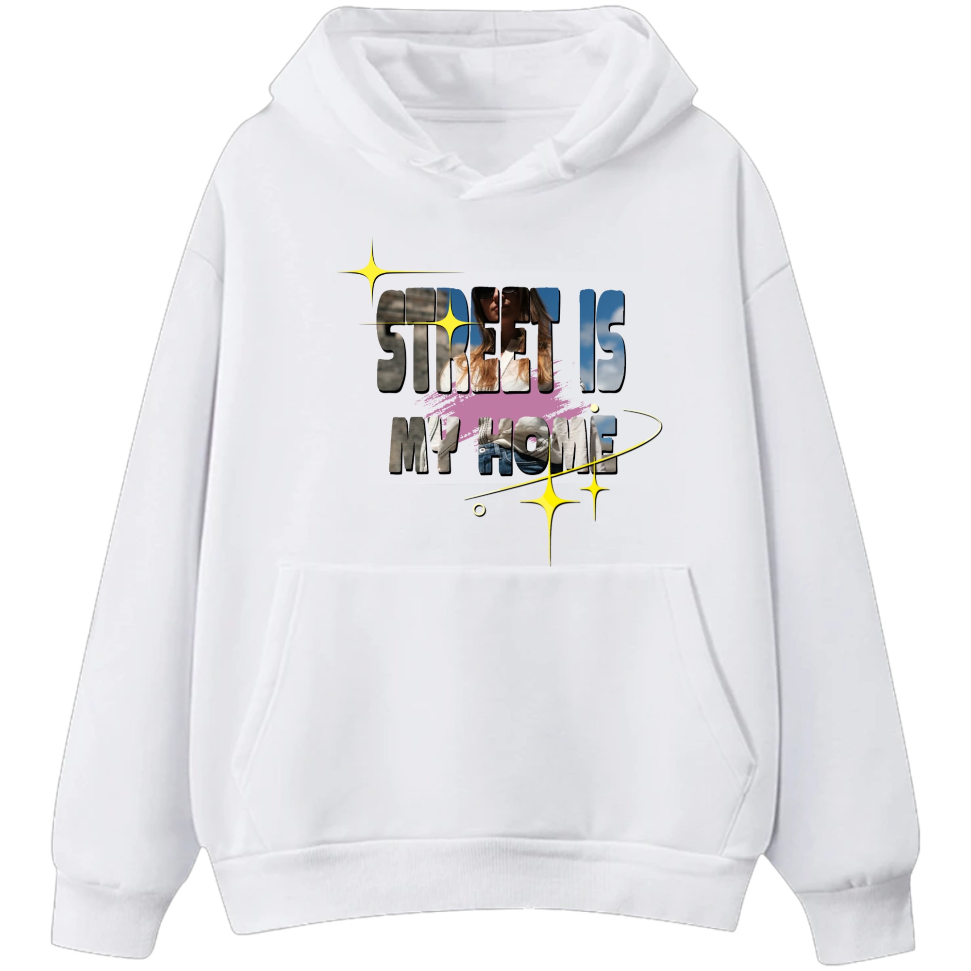 Giant Hollow Letter Print T-shirt