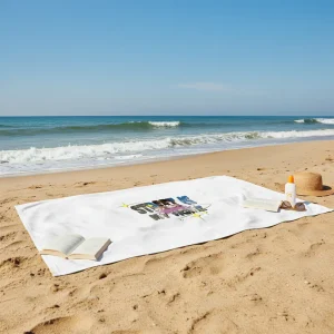 Oversized Hollow Letter Print Bath Towel