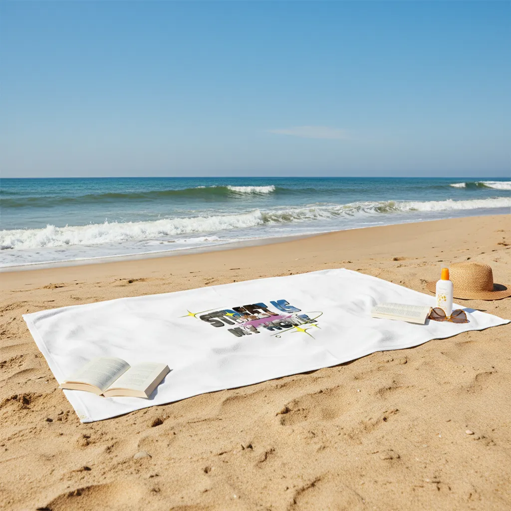 Oversized Hollow Letter Print Bath Towel