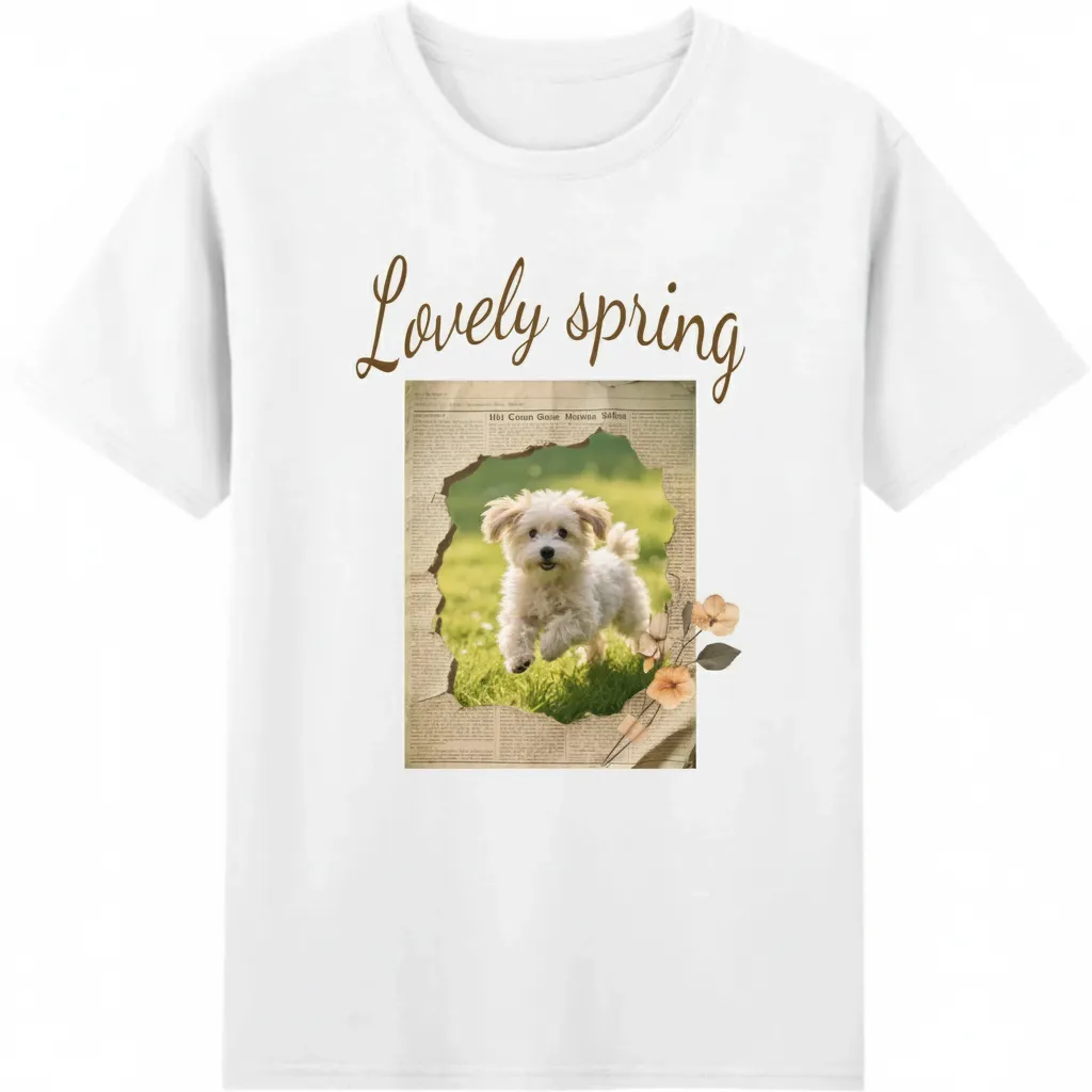 Torn Paper Collage Stitching T-Shirt