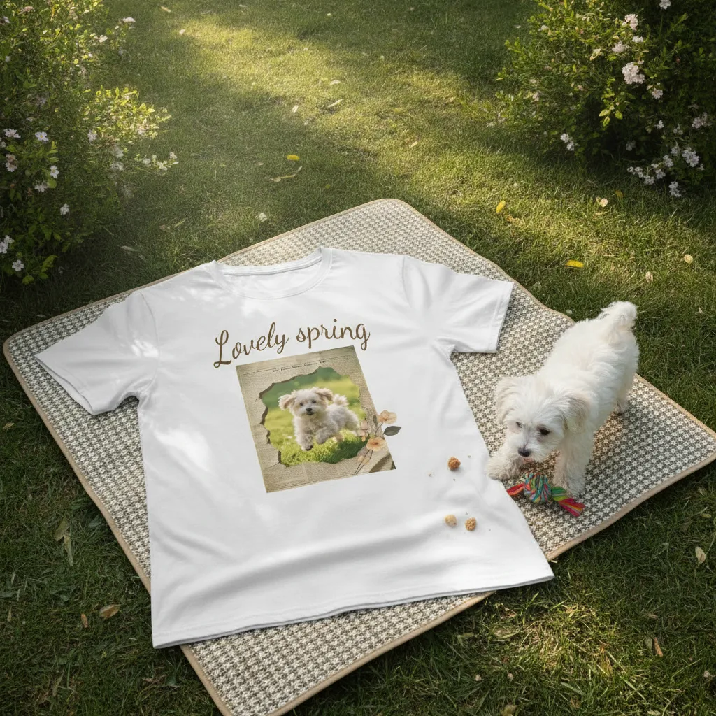 Torn Paper Collage Stitching T-Shirt
