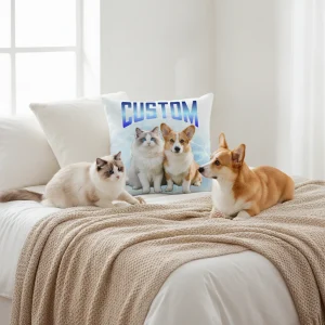 90s Retro Rap Collage Pillow