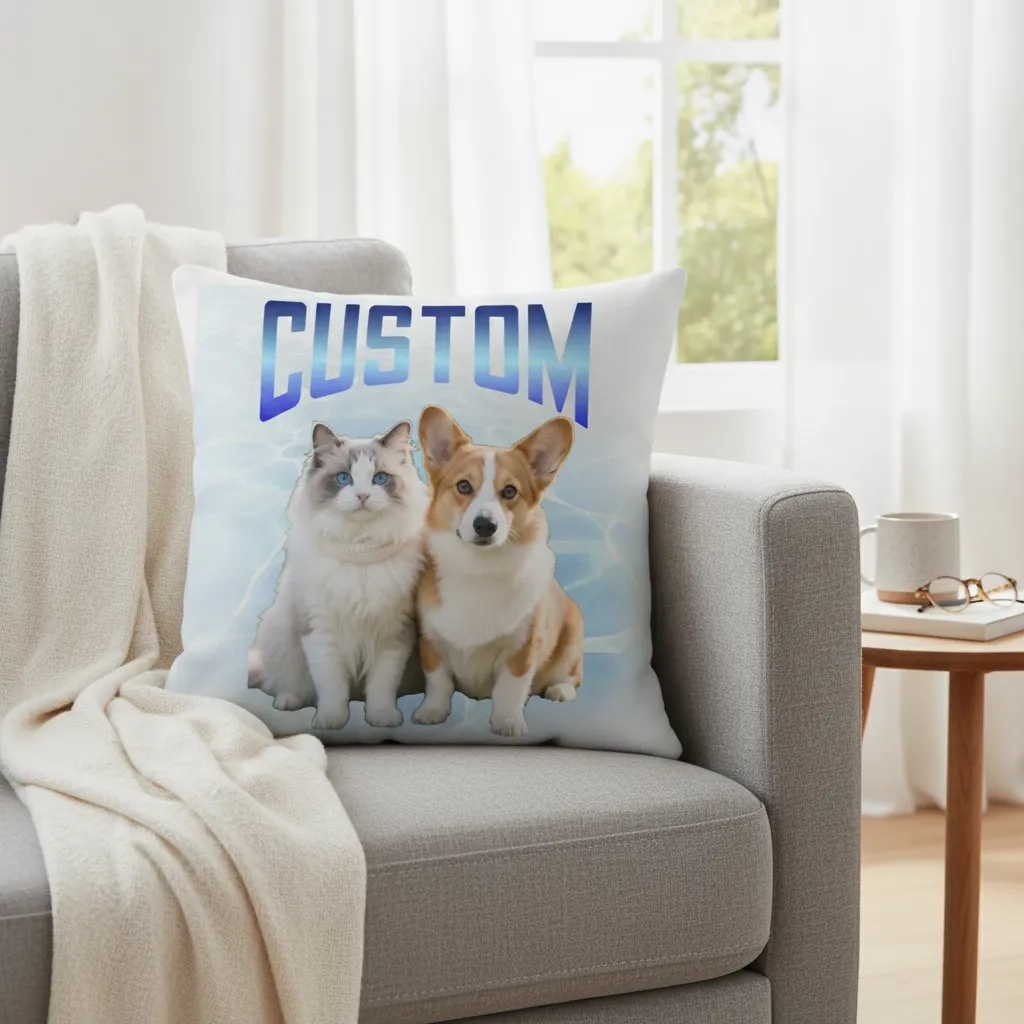 90s Retro Rap Collage Pillow